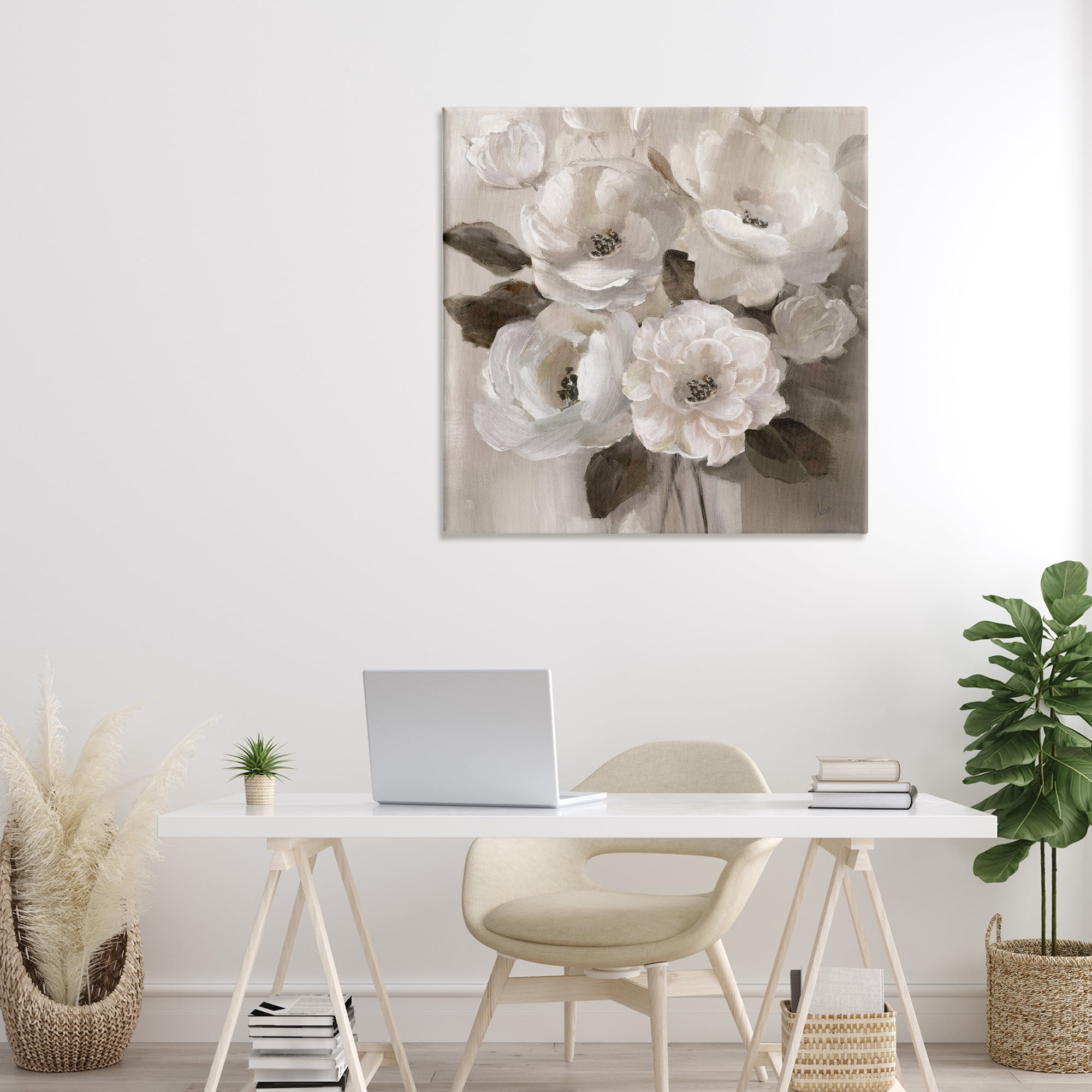 Stupell Industries Ivory Flower Bushel Canvas Wall Art, design by Nan
