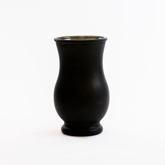 WGV Matte Black Regency Vase, Machine Pressed  - 4" Wide x 7" Height, Good quality, Heavy Weighted Base - 1 Pc