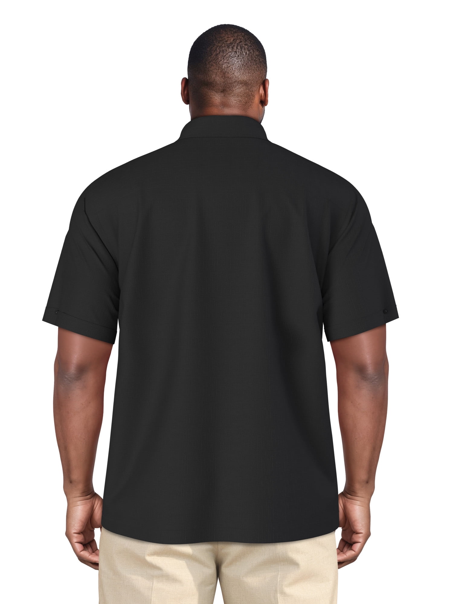 Cafe Luna Men's and Big Men's Abstract Print Panel Short Sleeve Woven Shirt, Size S-4XL