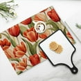 thumbnail image 4 of BaHomeck placemats Set of 4 rectangle Linen Cotton Placemats for Dining Table Washable Heat Resistant,18*12inch,Handpainted Tulips Pattern With Vintage Style, 4 of 4