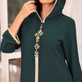 thumbnail image 3 of Neinkie Femmes à Manches Longues Ethnique Style Full Zip Musulmane Robes Abaya avec Hijabs, 3 of 7