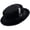 Black, variant on Different Touch Men's 100% Crushable Round Top Short Brim Pork Pie Black Fedora Hats w/Feather