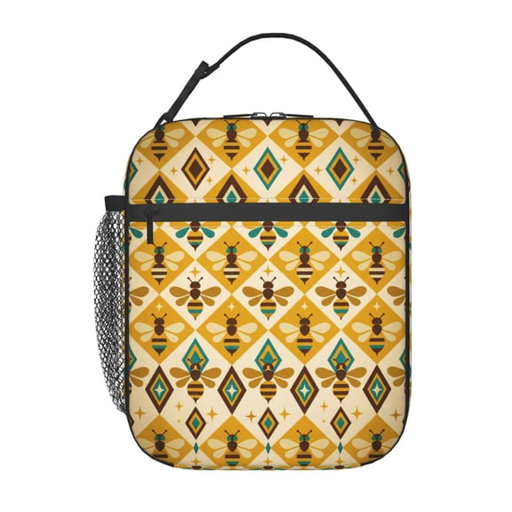 Bee Lunch Box Reusable Insulated Lunch Bag Insulated Lunch Tote For Men Women, Large Capacity Lunch Box Cooler For Office, Work,Travel, Picnics