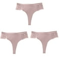 thumbnail image 2 of Besolor Women's Silk Seamless Underwear Lace Low Rise No Show Panties Ladies Stretch Breathable Briefs Underpants 3 Pack, 2 of 6