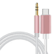 thumbnail image 2 of Cable Auxiliar USB-C a Jack 3.5mm Adaptador de Audio 1m Para iPhone 15/16, Android, Galaxy – Color Rosa, 2 of 3