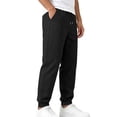 thumbnail image 2 of Afuyipoi Mens Lightweight Sport Pants Casual Elastic Waist Drawstring Jogger Pants with Pockets Black Size M, 2 of 9