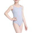thumbnail image 3 of Afuyipoi Girls'Jumpsuit Dance Dress（For 5-15）, Solid Color Breathable Lightweight Moisture-Wicking Ballet Leotard Dress Light Blue 9-10Years, 3 of 6