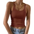 thumbnail image 1 of Artfish Women's Sleeveless Tank Top Form Fitting Scoop Neck Ribbed Knit Basic Cami Shirts, 1 of 7