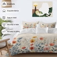 thumbnail image 4 of Spring Floral Bedding 3 Piece Duvet Cover Set Twin Size, Watercolor Elegant Summer Botanical Rustic Soft Microfiber Comforter Cover with Zipper Closure & Pillowcases, FadeResistant Quilt Cover, 4 of 9