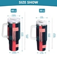 thumbnail image 6 of Yayeee 40oz Stainless Steel Tumbler with Straw and Handle Double-Wall Insulated Travel Water Bottle, Pink Geometric, 6 of 8