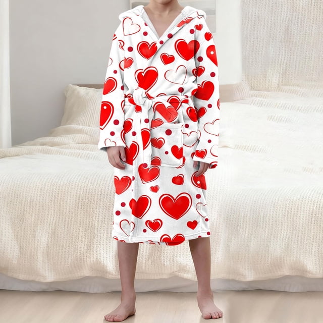 Ropa de cama Ropa infantil Albornoz grueso con capucha alargado Pijamas de terciopelo para niñas Camisón de poliéster para niñas