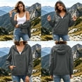 thumbnail image 4 of Brnmxoke Womens Raincoat with Hood Waterproof Summer Plus Size Drawstring Basic Windbreaker Lightweight Packable Full Zip Outdoor Rain Jacket with Pockets Dark Gray,XL, 4 of 9