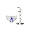 thumbnail image 3 of White Gold Natural Tanzanite and Genuine White Diamond Halo Ring, 3 of 3