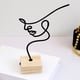 thumbnail image 3 of Escultura de contorno de cara de metal nórdico, figura de hierro forjado, figura geométrica de mesa L, 3 of 7
