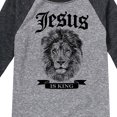 thumbnail image 3 of Instant Message - Jesus Is King Lion - Toddler & Youth Raglan Graphic T-Shirt, 3 of 6