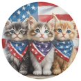 thumbnail image 3 of Ryvnso Cat American Flag Round Plate Mats Dining Table Placemat Set of 4 for Holiday Decoration, 3 of 7
