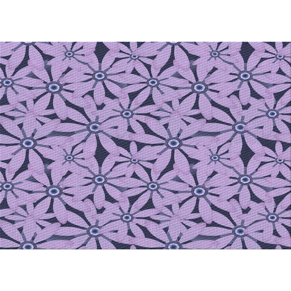 Ahgly Company Machine Washable Indoor Rectangle Transitional Bright Lilac Purple Area Rugs, 2' x 3'