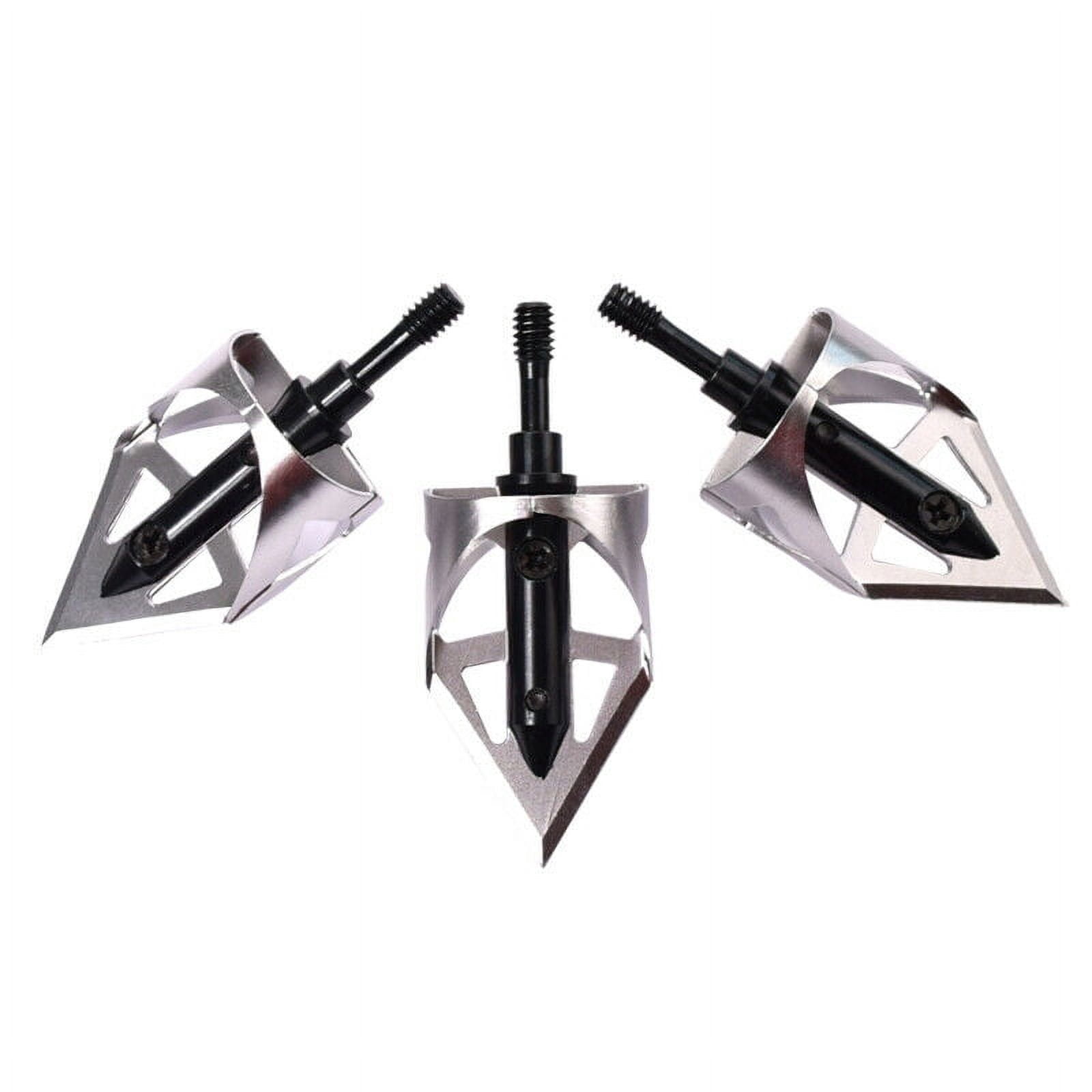 6 Pointes De Flèche Broadheads 100 Grains – Acier Inoxydable, 4 Lames Fixes, Boîte De Rangement Incluse