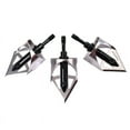 thumbnail image 2 of Archery Arrowhead 100 grains Broadheads Round Type Blades for Outdoor Target Hunting Shooting, Pack of 3 Black, 2 of 5