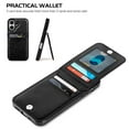 thumbnail image 4 of VENINGO for iPhone 16 Wallet Case 6.1" with Card Holder Slots PU Leather Kickstand Magnetic Lock Lightweight Shockproof Full Body Protective Cover for iPhone 16, Black, 4 of 8
