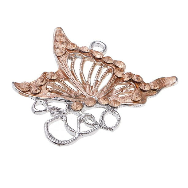 Aleación de metal Forma de mariposa Colgantes de de imitación DIY Ropa hecha Fornituras de joyería Accesorios 1.57 x Amarillo