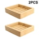 thumbnail image 1 of 2pcs Wooden Natural Bamboo Soap Dishes Tray Holder Storage Soap Rack Plate Box Container Portable Bathroom Soap Dish Storage Box, 1 of 10