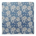 thumbnail image 4 of Bimba Blue Leaves & Carnation Floral Pure Silk Printed Head Bandanas Summer Neck Wrap Scarf 40 x 80 Inches, 4 of 6