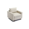 thumbnail image 2 of Convertible Sectional Sofa, 2 Seat Module Sectional Sofa Couch with 2 Ottoman, Modern Linen Fabric Sofa for Living Room, Apartment, Cream, 2 of 9