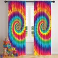 thumbnail image 5 of Blackout Kids Curtains,Colorful Rainbow Tie Dye Spiral Pattern Childrens Insulated Curtains Set Of 2,Bedroom Essentials,Toddler Room Decor 42"x84", 5 of 5