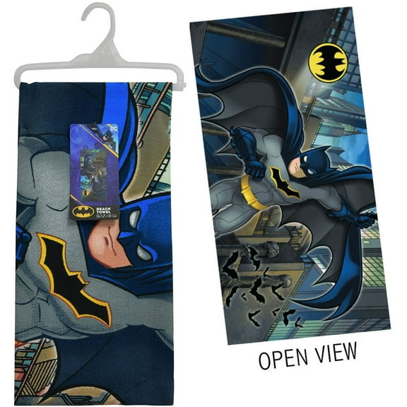 Batman Microfiber Beach Towel 27x54" on Hanger with
