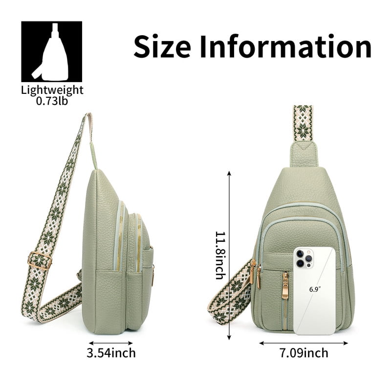 FALAN MULE Crossbody Bags for Women Trendy Leather Sling Chest Bag Fanny Packs for Women
