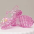 thumbnail image 4 of Owordtank Girl Jelly Sandals Kids Sequin Butterfly Princess Shoes Cute Closed Toe Summer Beach Flat Sandal with Ankle Strap, 4 of 8