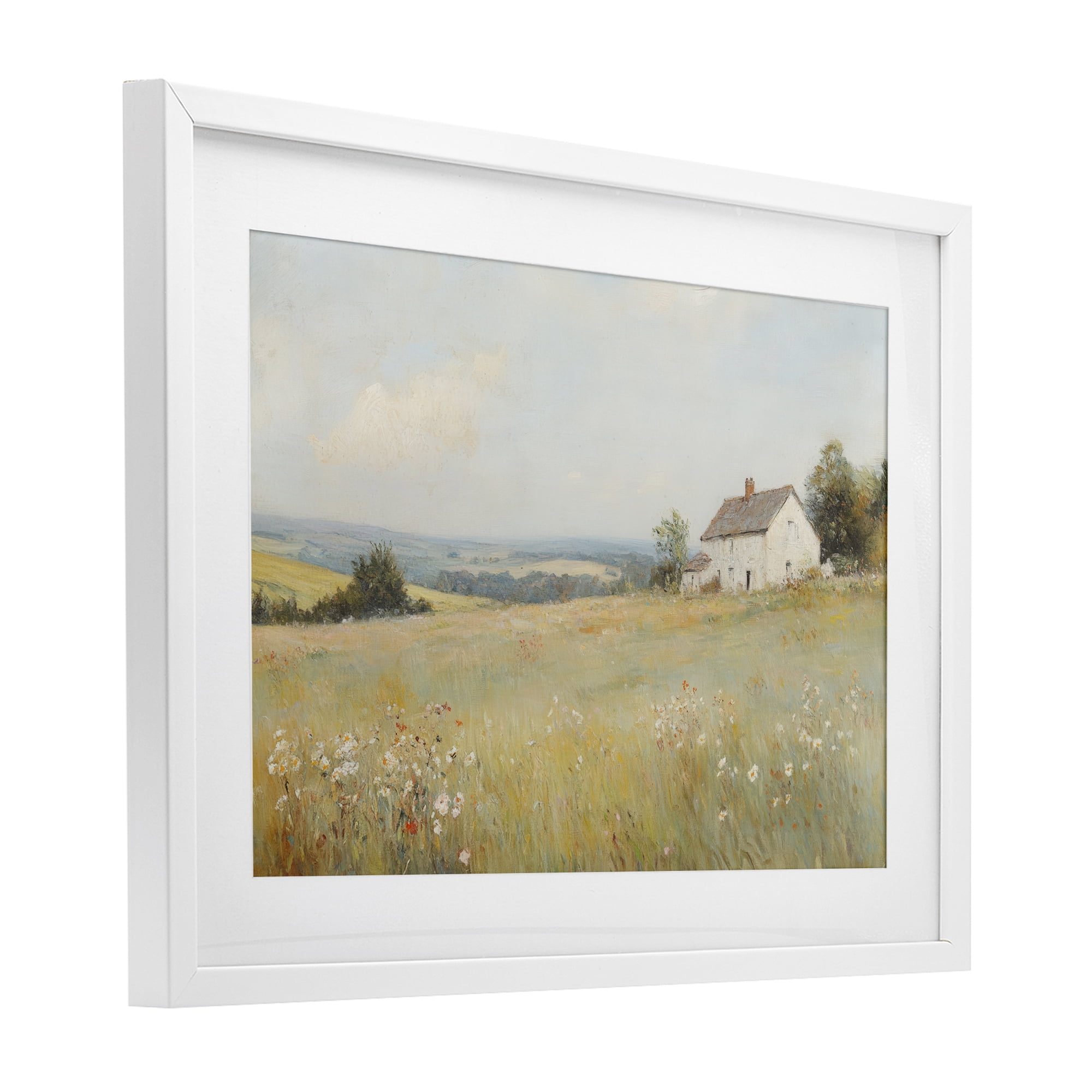 Stupell Industries Little House In The Prairie White Framed Print Under Glass, design by Petal Prints Design