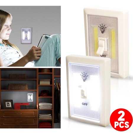 Cordless Led Grill Light - TSV Lot of 2 Light-Switch Battery Operated Cordless Light Using Super Bright Cob LED Technology for Baby Nursery/Hallways/Bedrooms/Closets