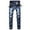 Blue, variant on YLSDY Men's Washed Blue Denim Pants Slim Fit Straight Tube Jeans Hip Hop Skinny Stretch Pants Y2K High Waist Zip Trousers Blue S