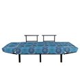 thumbnail image 3 of Blue Mandala Futon Couch, Overlapping Round in Different Vintage Ornate in Blue Shades Monochrome, Daybed with Metal Frame Upholstered Sofa for Living Dorm, Loveseat, Multicolor, by Ambesonne, 3 of 4