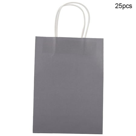 Nikou Manijas Bolsas de Fiesta a Granel, 25 PCS Bolsa de Regalo Papel Kraft para Boda Bolsa de Dulces con asa(Plata)