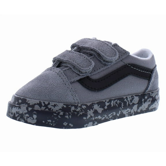 Vans Old Skool Velcro Suede Infant/Toddler Shoes Size 6, Color: Tie Dye Sidewall Gray/Multi Colored