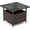 Mix Brown, variant on Outdoor Table with Umbrella Hole, Rattan Umbrella Stand Table, Wicker Outside Side Table with Steel Metal Frame, Patio Bistro Table for Deck Garden Pool Yard, 22 x 22 x 18.5 Inch (Black)