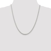 Auriga 925 Sterling Silver 3 mm Round Spiga Chain Necklace for Women 22