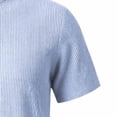 thumbnail image 5 of Mens Knit Henley Pullover Shirts Short Sleeve Ribbed Textured Shirt Casual Vacation Beach Shirts Light Blue, 5 of 6