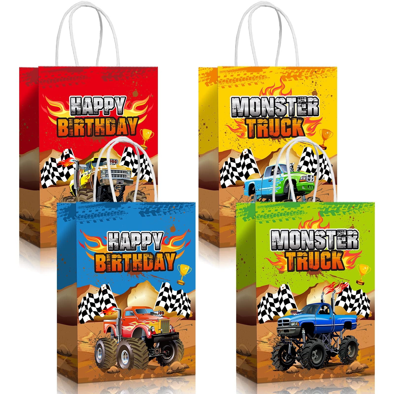 MonstersTruck Party Favor Bags Monsters Themed Paper Gift Bags Racing