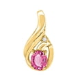 thumbnail image 2 of Mauli Jewels Engagement Necklace for Women 1.35 Carat Oval Shaped Pink Topaz and Diamond Pendant 4-prong 10K Yellow Gold|Silver Chain, 2 of 4