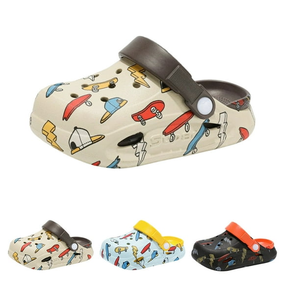 CHENge Boys Girls Toddler Clogs Little Kids Slip on Slides Sandals Dinosaur Summer Water Shoes Garden Beach Pool Outdoor Bathing Shower Slippers
