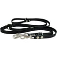 thumbnail image 3 of Black 6 Way European Multifunctional Leather Dog Leash, Adjustable Schutzhund Lead 49"-94" Long, 3/4" Wide (18 mm), 3 of 6