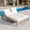 Grey, variant on DTTRA 72.4" Outdoor Double Chaise Lounge Chair, Solid Wood Patio Recliner for 2 with Independent 5-Position Adjustable Backrests, Washable Cushions & Adjustable Foot Pads for Poolside, Grey