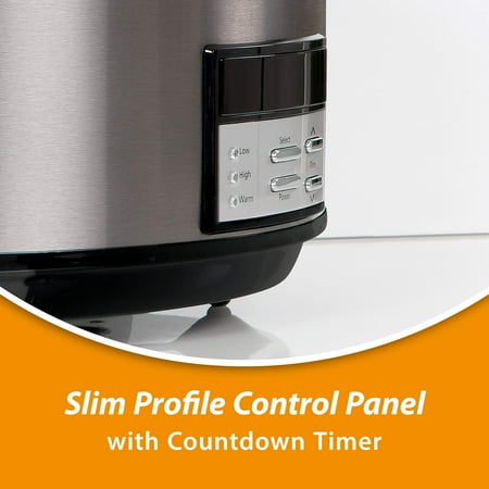 Crock-Pot - 8-Quart Slow Cooker - Black Stainless