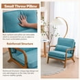 thumbnail image 6 of Accent Chairs, Single Linen Lounge Reading Armchair with Solid Wood Frame, Mid Century Modern Easy Assembly Arm Chairs for Living Room-Teal, 6 of 8