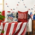 thumbnail image 4 of Sm:)e Buffalo Plaid Eucalyptus America Star 4th of July Throw Pillow Cover 18x18 Inch Set of 4, Polyester Patriotic Outdoor Pillow Case for Sofa Couch, Red, 4 of 6