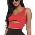 thumbnail image 3 of Camiseta sin mangas con cuello en U para mujer,Camiseta sin mangas corta para mujer Camiseta sin mangas básica ajustada Chaleco sin mangas ajustado Valor inmejorable, 3 of 6